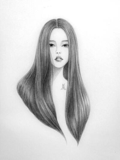 素描美女图 素描美女图片 可爱 头像