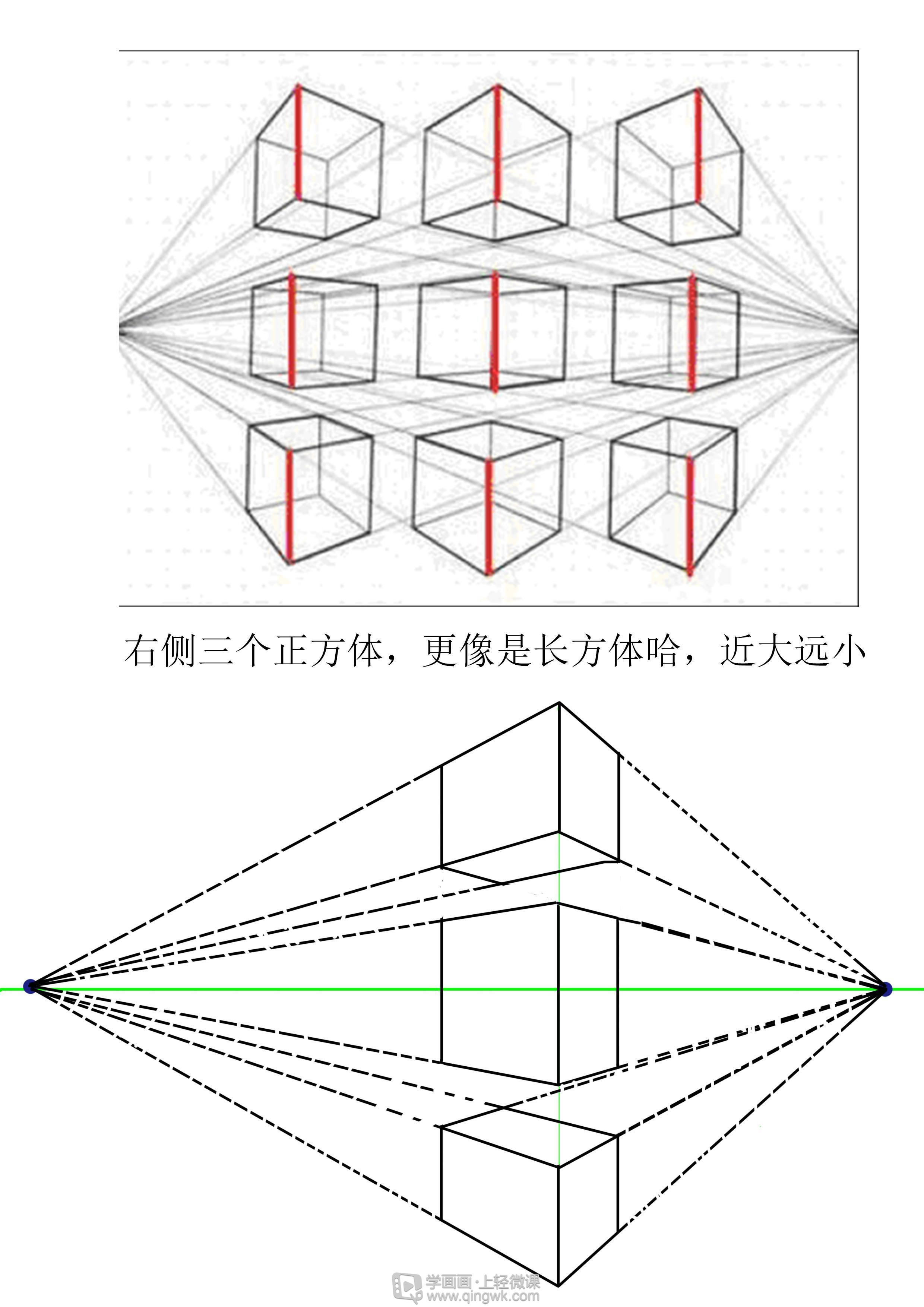 三点透视图正方体 三点透视图正方形